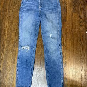 Madewell Curvy High-Rise Skinny Blue Distressed Women's Jeans Size 26